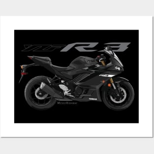 Yamaha R3 19 black, sl Posters and Art